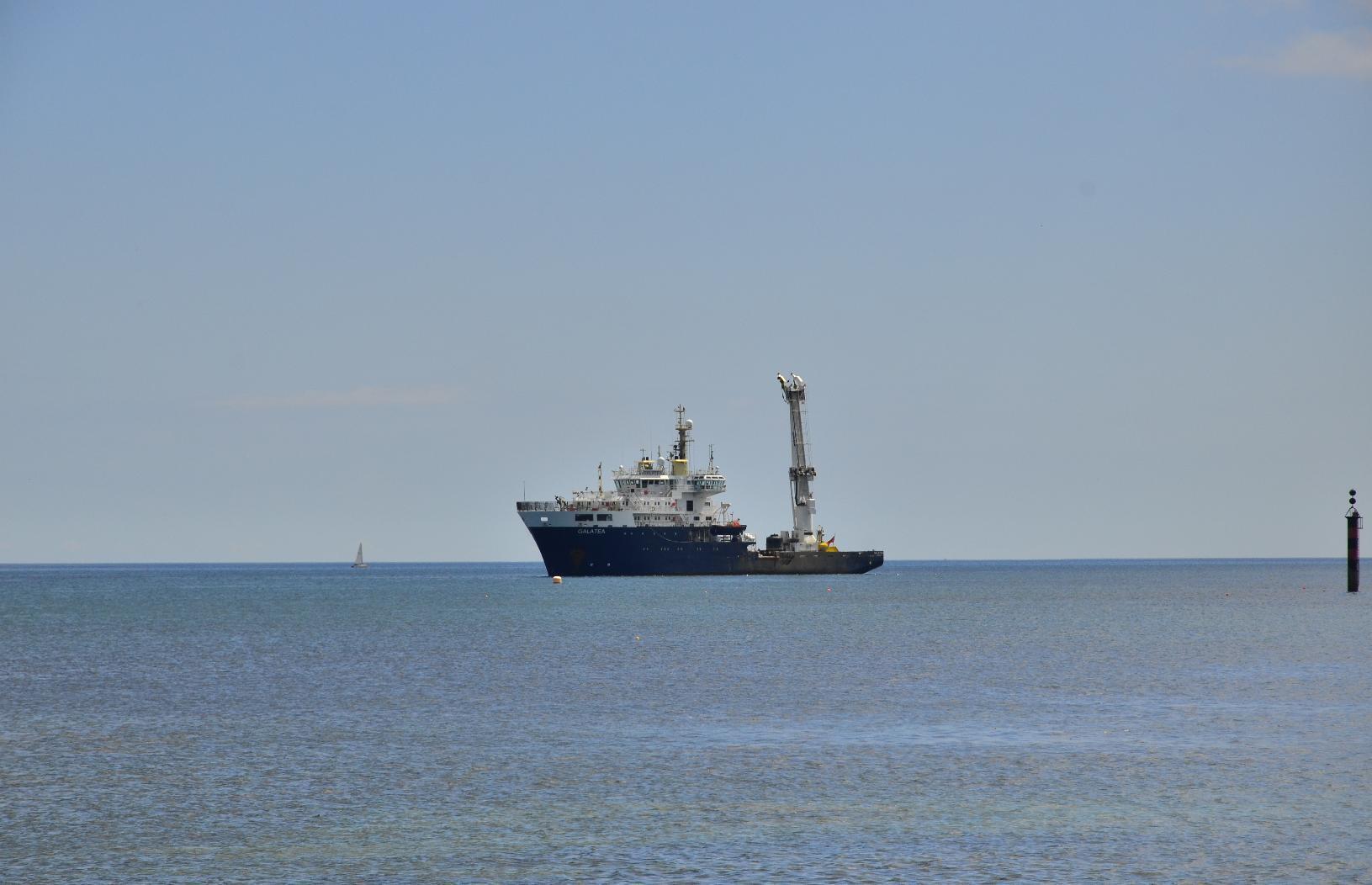 Ship moored offshore