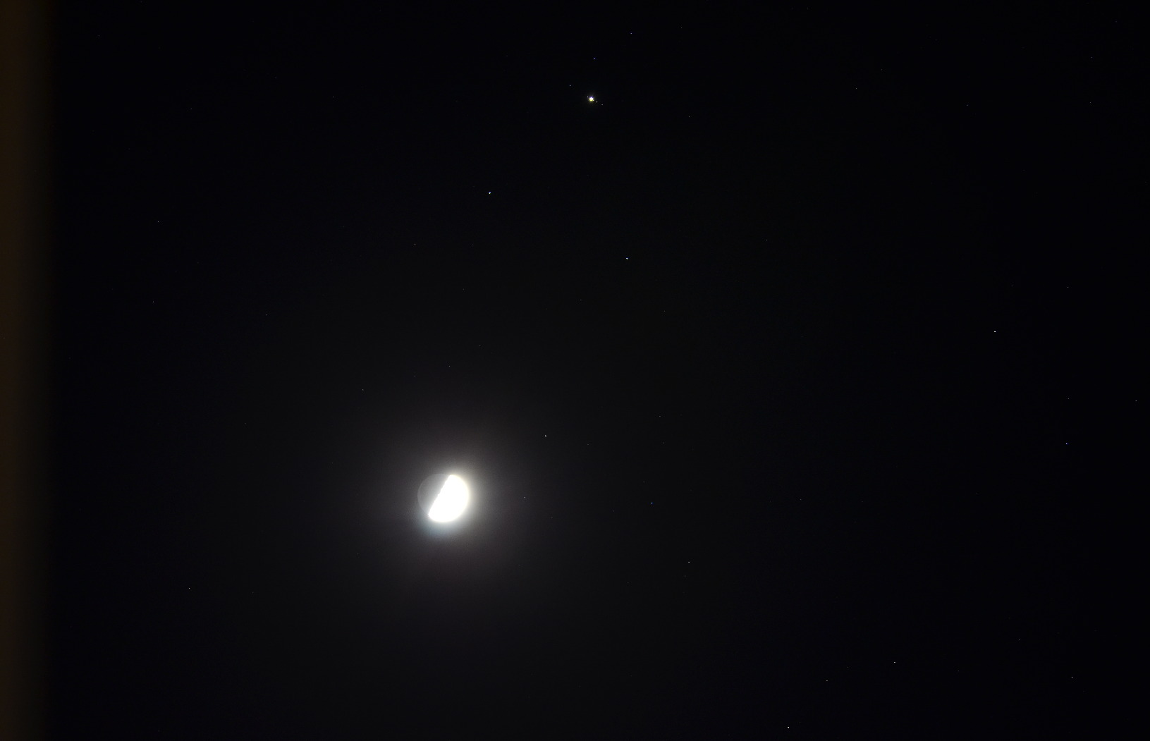 The Moon and Jupiter at its moons