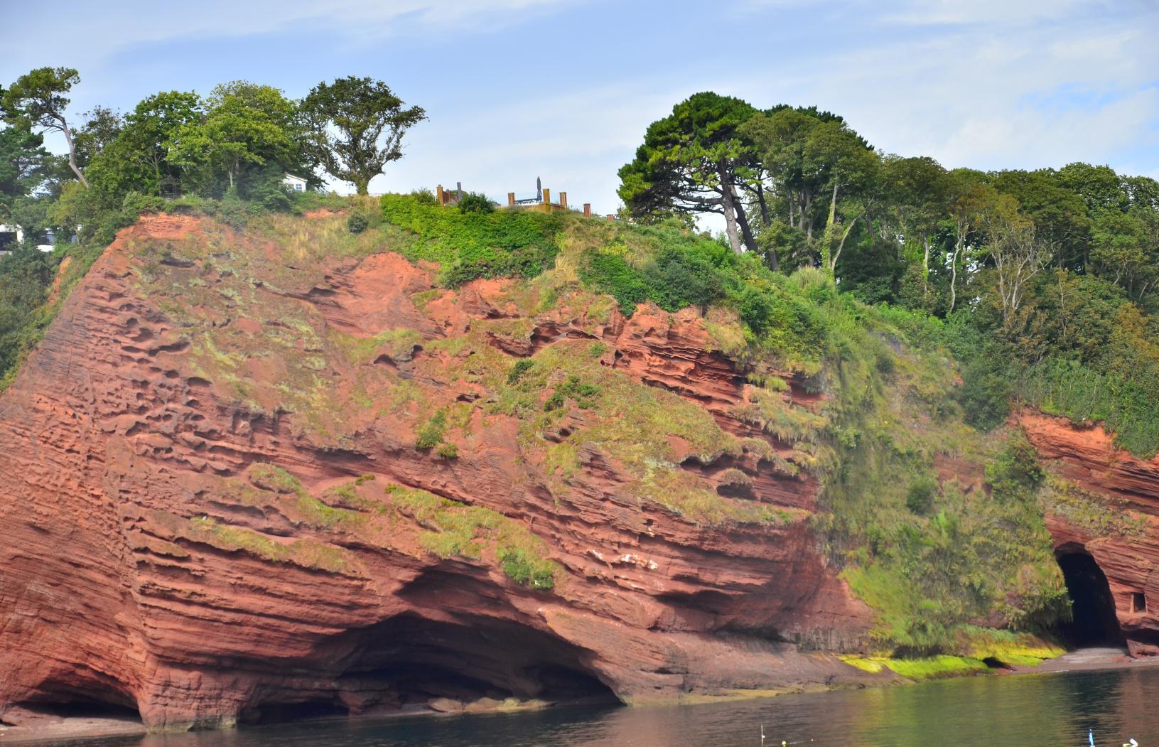 Sandstone cliff with erosion