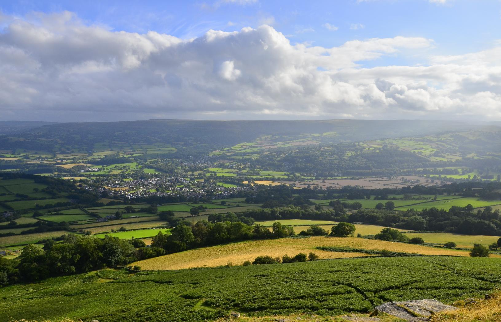 Crickhowell from Table Mountain